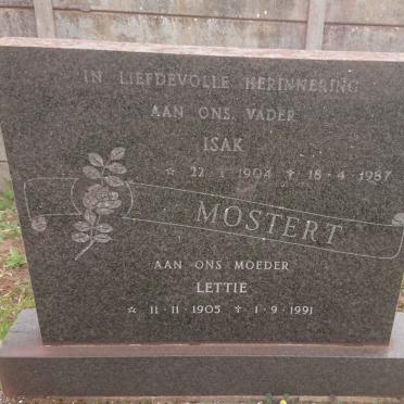 MOSTERT Isak 1904-1987 &amp; Lettie 1905-1991