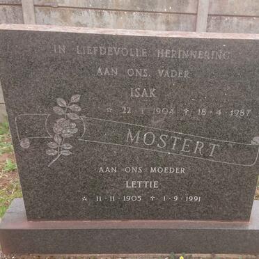 MOSTERT Isak 1904-1987 &amp; Lettie 1905-1991