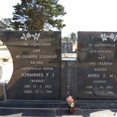 MOSTERT Johannes F.J. 1923-1991 &amp; Anna S.M. 1923-1991