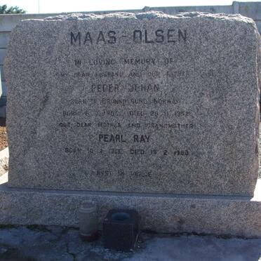 MAAS Peder Johan 190?-19?2 &amp; Pearl Ray OLSEN 1913-1983