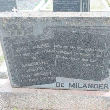 MILANDER Johan Michiel, de 1873-1952 &amp; Emmarentia Johanna TREDOUX 1876-1960