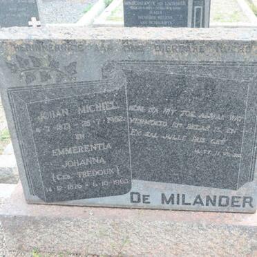 MILANDER Johan Michiel, de 1873-1952 &amp; Emmarentia Johanna TREDOUX 1876-1960