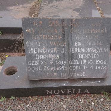NOVELLA Hendrik J. 1899-1973 &amp; Berendina M.M. 1906-1978