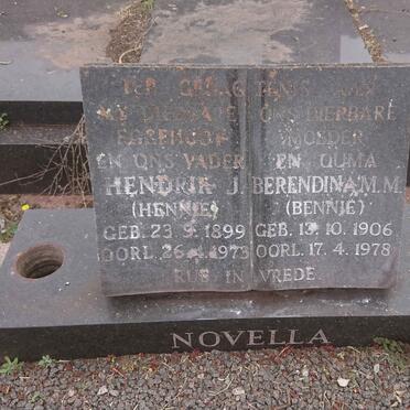 NOVELLA Hendrik J. 1899-1973 &amp; Berendina M.M. 1906-1978