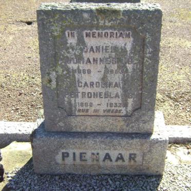 PIENAAR Daniel Johannes 1868-1963 &amp; Carolina Petronella 1869-1932
