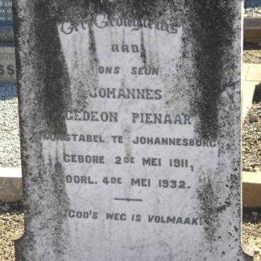 PIENAAR Gedeon 1911-1932