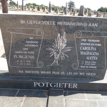 POTGIETER Jurgens 1929-1995 &amp; Carolina Magdalena Aletta 1931-2019
