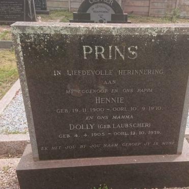 PRINS Hennie 1900-1970 &amp; Dolly LAUBSCHER 1905-1979