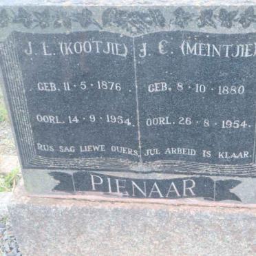 PIENAAR J.L. 1876-1954 &amp; J.C. 1880-1954