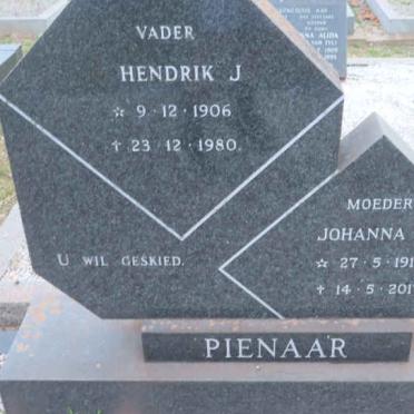 PIENAAR Hendrik J. 1906-1980 &amp; Johanna H. 1916-2017