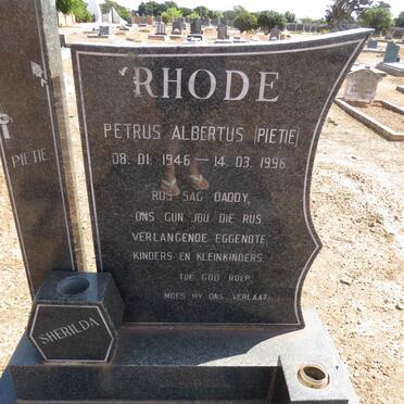 RHODE Petrus Albertus 1946-1996