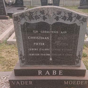 RABE Christiaan Pieter 1897-1981 &amp; Helie Aletta 1900-1988