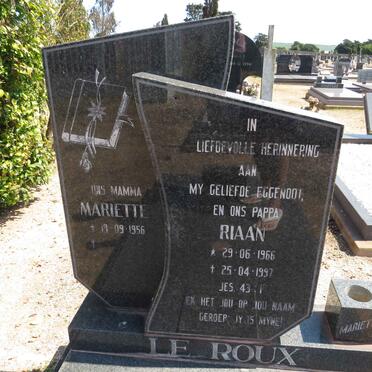 ROUX Riaan, le 1966-1997 &amp; Mariette 1956-