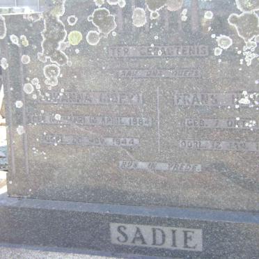 SADIE Frans Hendrik 1880-1932 &amp; Johanna 1884-1944