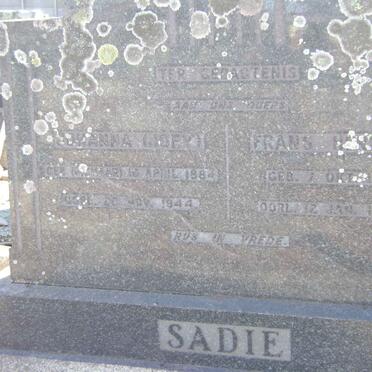 SADIE Frans Hendrik 1880-1932 &amp; Johanna 1884-1944