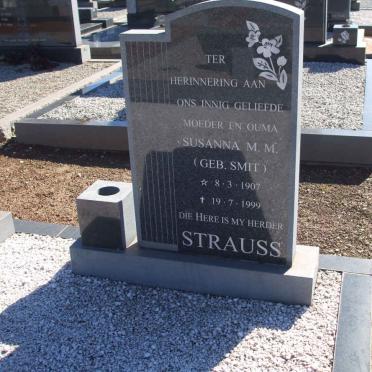 STRAUSS Susanna M.M. nee SMIT 1907-1999