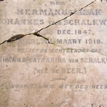 SCHALKWIJK Hermanus Izak Johannes, van 1847-1918