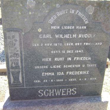 SCHWERS Carl Wilhelm Rudolf 1875-1943 :: SCHWERS Emma Ida Frederike 1888-1967