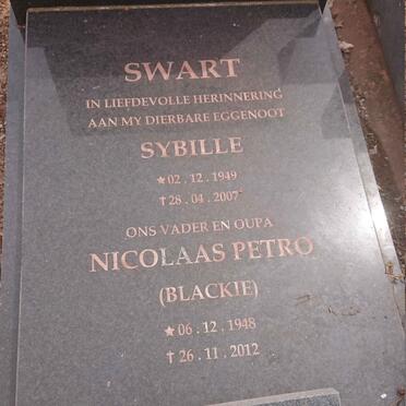 SWART Nicolaas Petro 1948-2012 &amp; Sybille 1949-2007