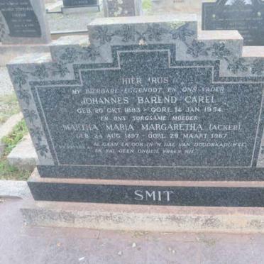 SMIT Johannes Barend Carel 1883-1954 &amp; Martha Maria Margaretha ACKER 1897-1967