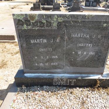 SMIT Martin J.A. 1915-1989 &amp; Martha J.H. 1916-