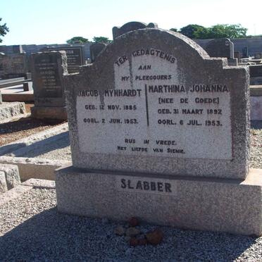 SLABBER Jacob Mynhardt 1885-1953 &amp; Marthina Johanna DE GOEDE 1892-1953