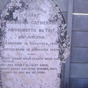 TOIT Susanna Catherina Andrinetta, du nee JURGENS  1848-1922
