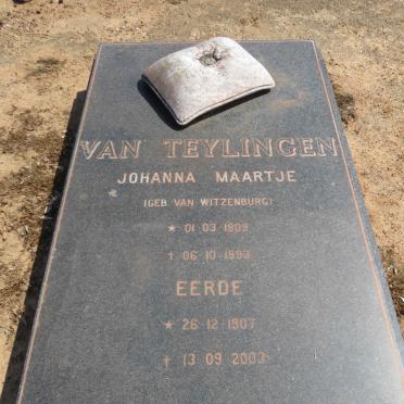 TEYLINGEN Eerde, van 1907-2003 &amp; Johanna Maartje VAN WITZENBURG 1909-1993