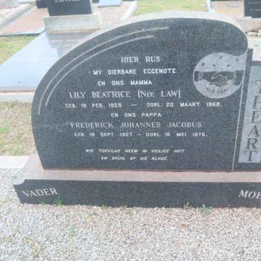 THEART Frederick Johannes Jacobus 1927-1976 &amp; Lily Beatrice LAW 1928-1968