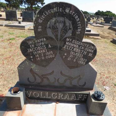 VOLLGRAAFF Jacobus A. 1925-2002 &amp; Elizabeth M. 1920-1989