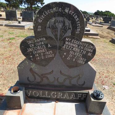 VOLLGRAAFF Jacobus A. 1925-2002 &amp; Elizabeth M. 1920-1989