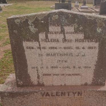 VALENTYN Marthinus J.J. 1896-1984 &amp; Maria Helena MOSTERT 1904-1957