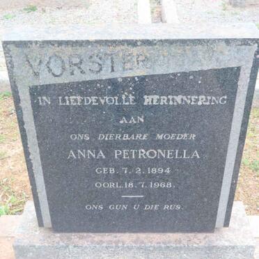 VORSTER Anna Petronella 1894-1968