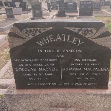 WHEATLEY Douglas Macneil -1966 &amp; Johanna Magdalena -2009