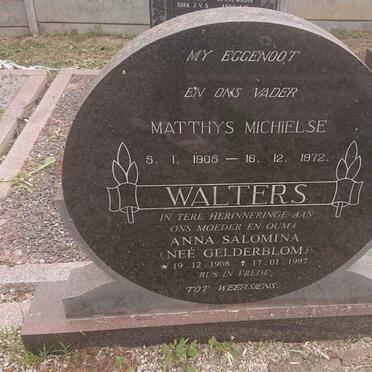 WALTERS Matthys Michielse 1905-1972 &amp; Anna Salomina GELDERBLOM 1908-1997