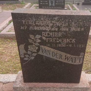 WATT Renier Frederick, van der 1926-1971