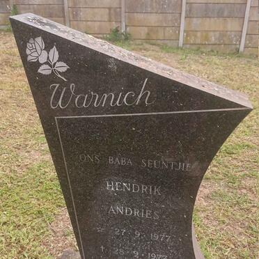 WARNICH Hendrik Andries 1977-1977