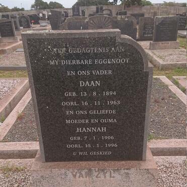 ZYL Daan, van 1894-1963 &amp; Hannah 1906-1996