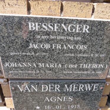 BESSENGER Jacob Francois 1913-1997 &amp; Johanna Maria THERON 1913-1999