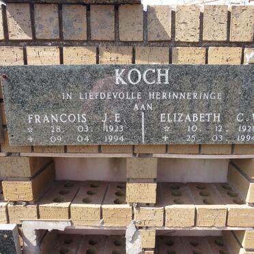KOCH Francois J.E. 1923-1994 &amp; Elizabeth C.W. 1928-1994