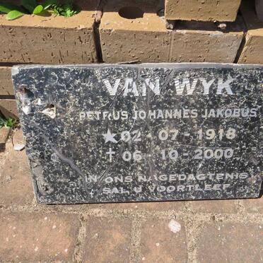 WYK Petrus Johannes Jakobus, van 1918-2000