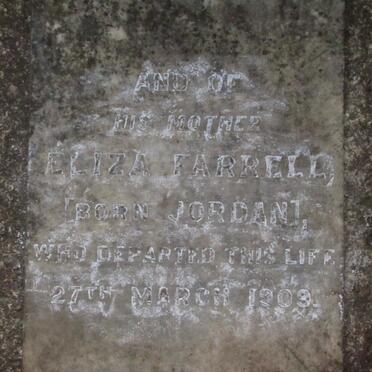 FARRELL Eliza nee JORDAN -1909