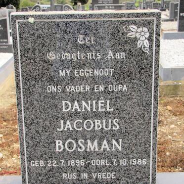 BOSMAN Daniel Jacobus 1896-1986