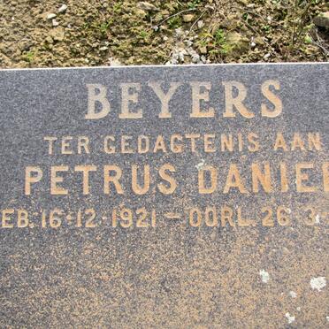 BEYERS Petrus Daniel 1921-1980