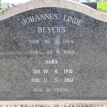 BEYERS Johannes Linde 1909-1963 &amp; Sara 1910-2003