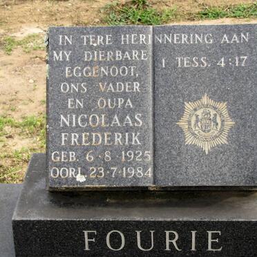 FOURIE Nicolaas Frederik 1925-1984
