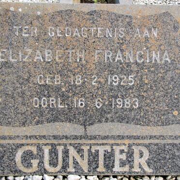 GUNTER Elizabeth Francina 1925-1983