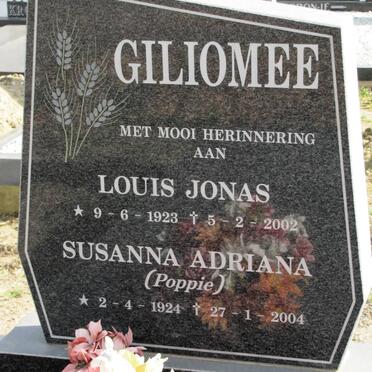 GILIOMEE Louis Jonas 1923-2002 &amp; Susanna Adriana 1924-2004