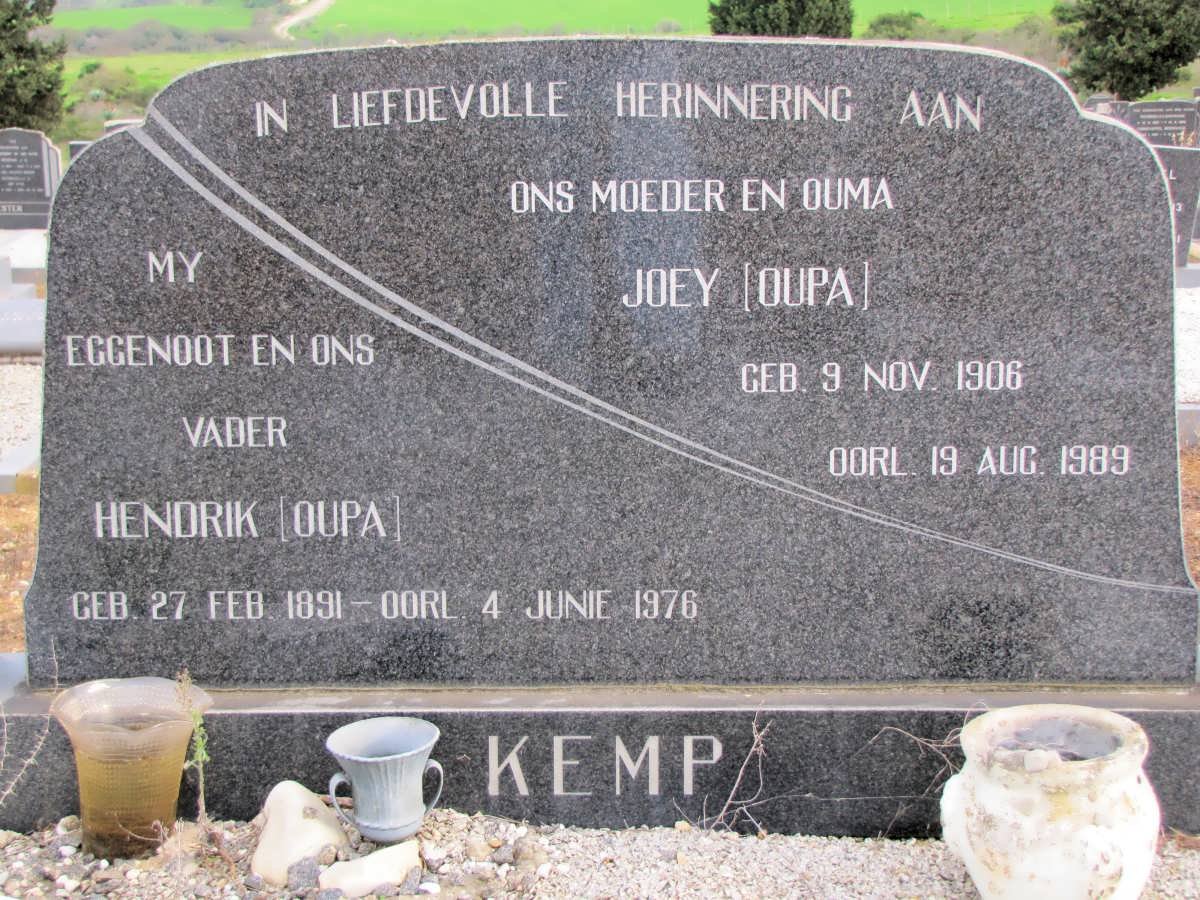 KEMP Hendrik 1891-1976 &amp; Joey 1906-1989