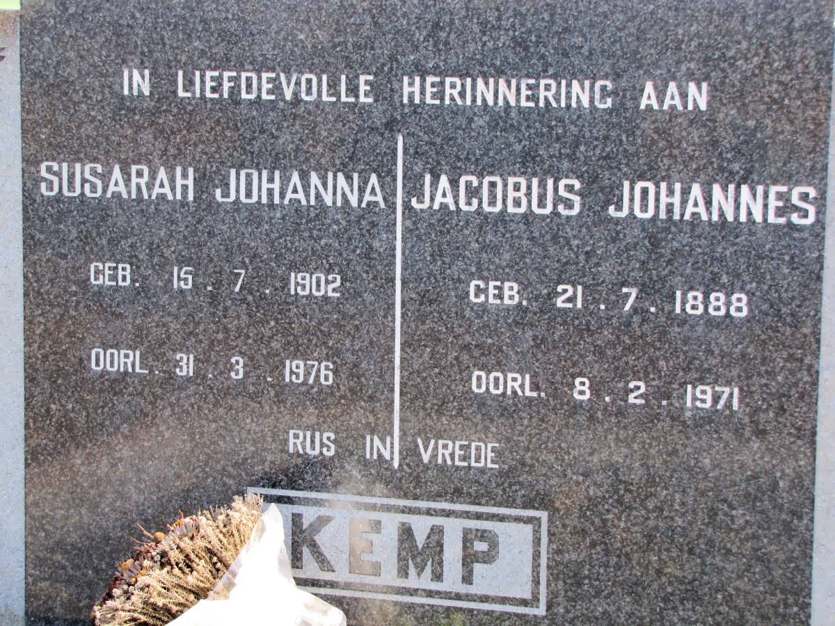 KEMP Jacobus Johannes 1888-1971 &amp; Susarah Johanna 1902-1976